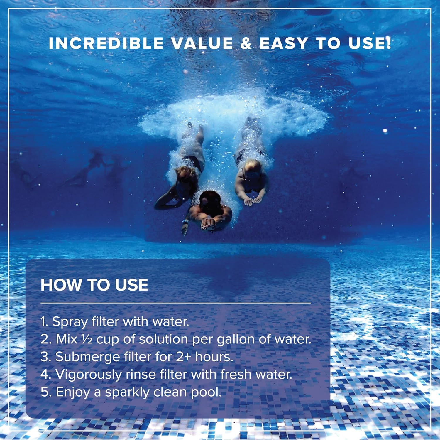 Pool Filter Cleaner – 6 MONTH SUPPLY – 2 to 4 Uses – 32 Oz Concentrated Pool Car