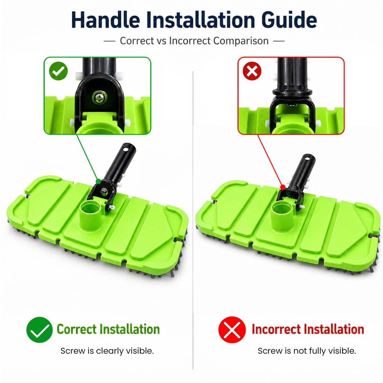 Pool Vacuum Head with Brush,Weighted & Flexible Body,for Inground/Above Groun…