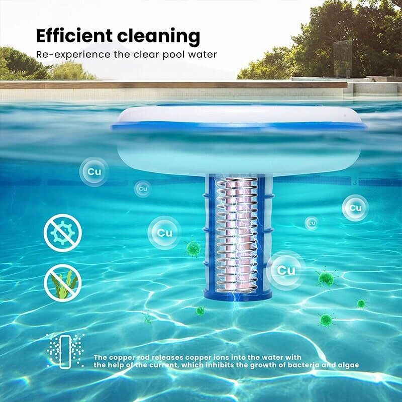 Solar Pool Ionizer Chlorine-Free Sun Shock & Water Purifier Up to 35,000 Gal