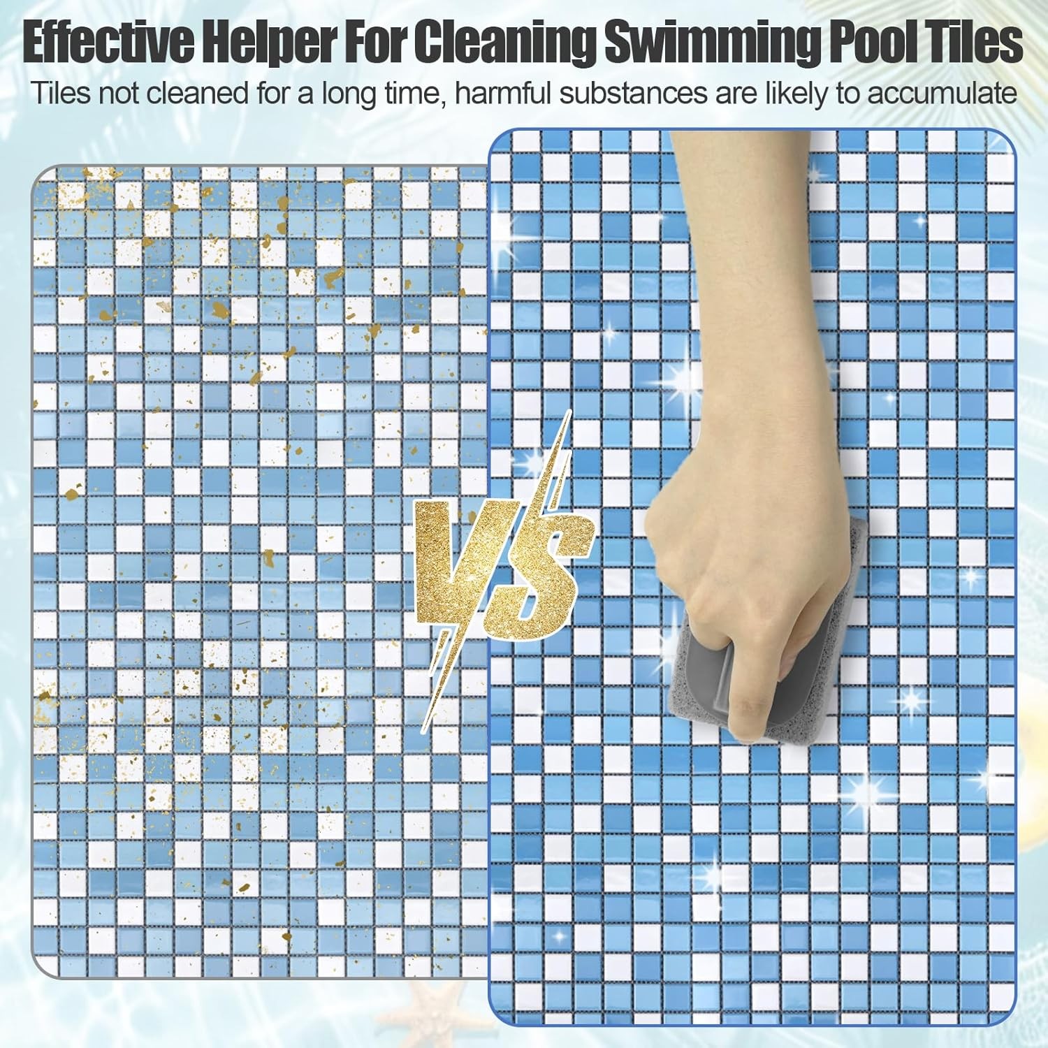 Pool Tile Cleaning Pumice Stone with Handle 6 Pcs New Cleaning Tools for Pools