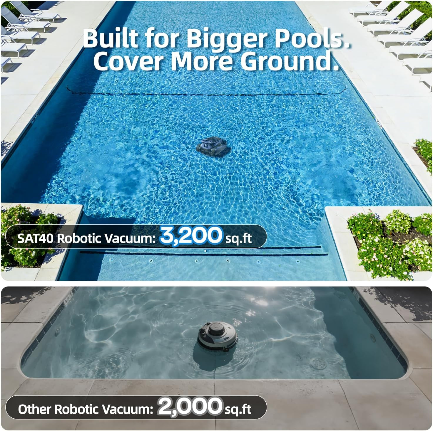 (2026 New) Pool Vacuum Robot – AI Smart Navigation, 360° Top-To-Bottom Cleaning,