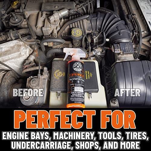 Orange Degreaser 16 oz – with Professional 16 Fl Oz Spray + Microfiber Towel