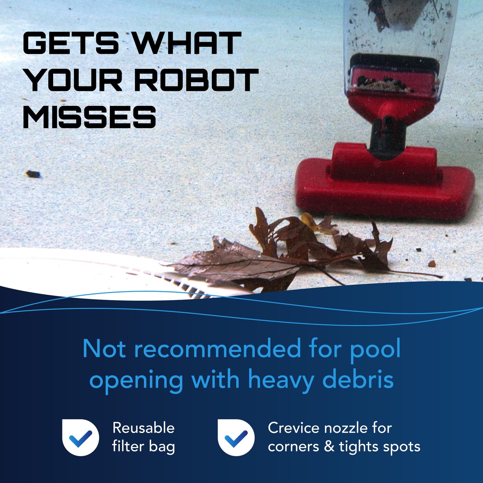 POOL BLASTER Pulse Cordless Pool Vacuum for Above Ground – Red