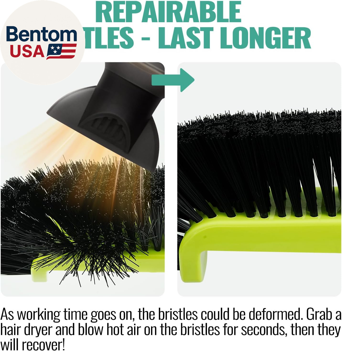 18&Prime; Pool Brush Head for Cleaning Swimming Pool Walls, Curved Ends High-Efficienc