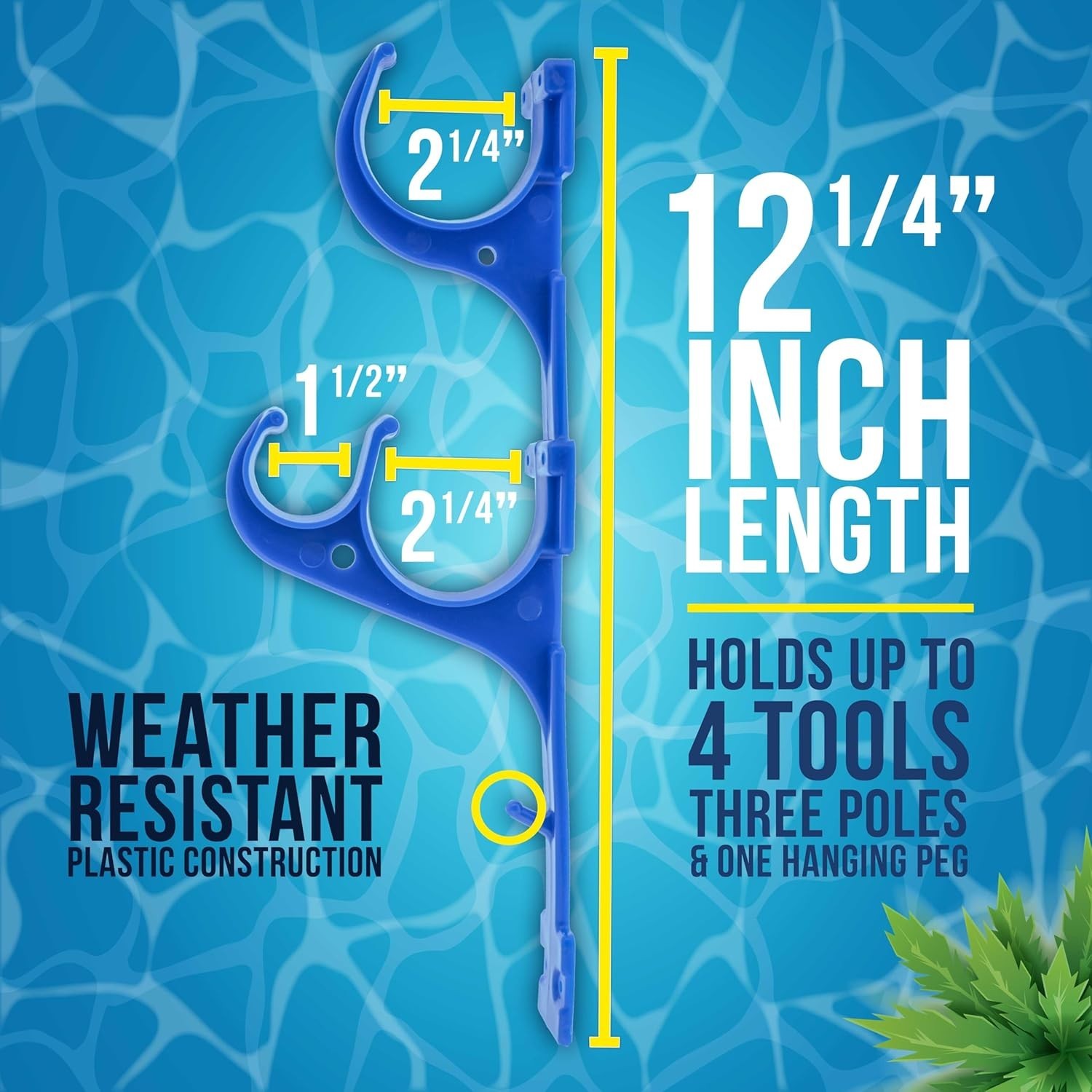 Secure & Sturdy 2 Plastic Pool Pole Hangers for All Your Maintenance Accessories