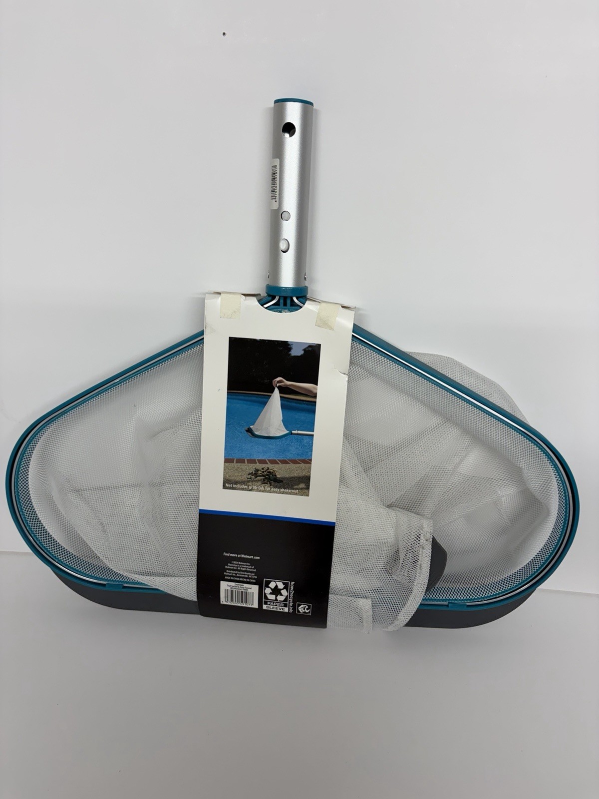 Combo Pack -1Teal & Gray Pool Leaf Rake and 1Pool Brush with Aluminum Frame