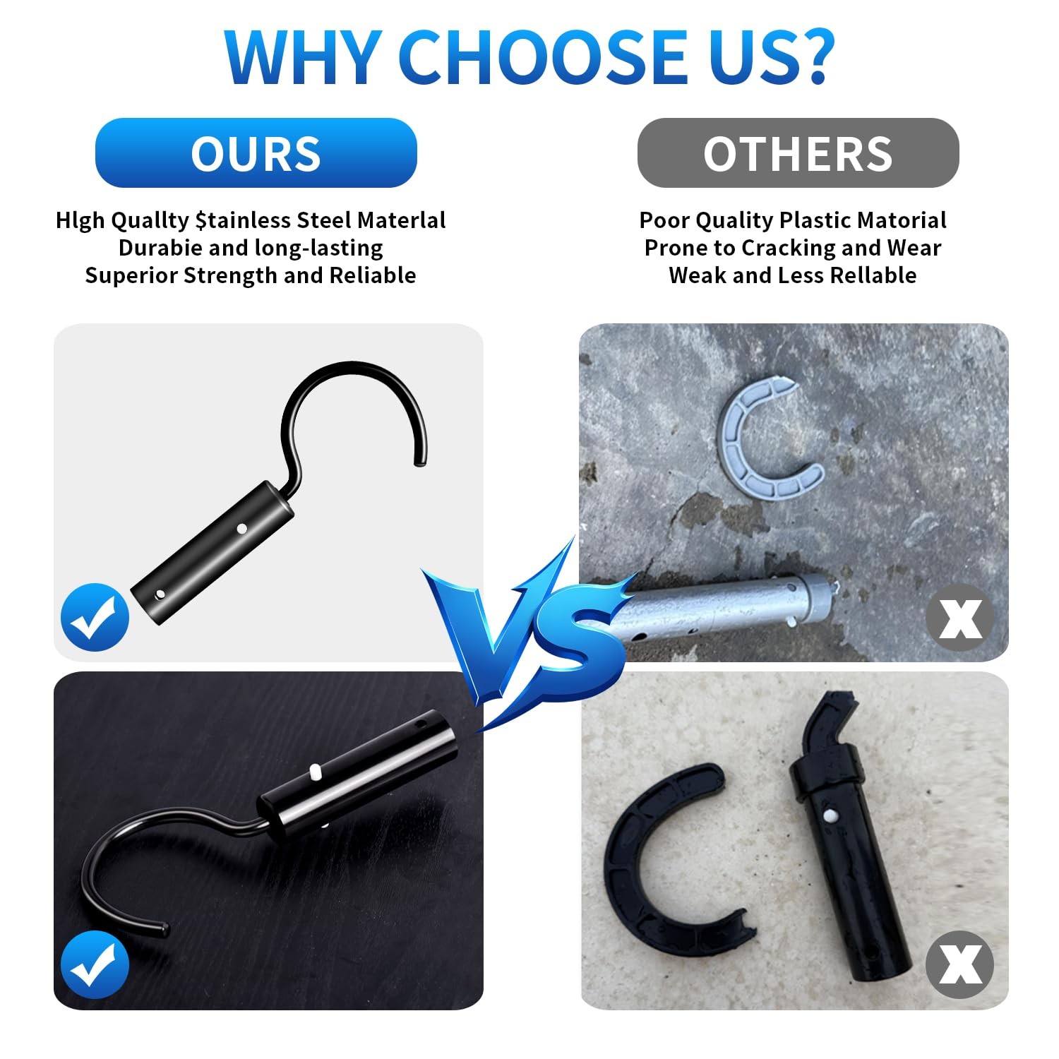 Upgraded Stainless Steel Hook for Robotic Pool Cleaners – Duty Metal Replacem…