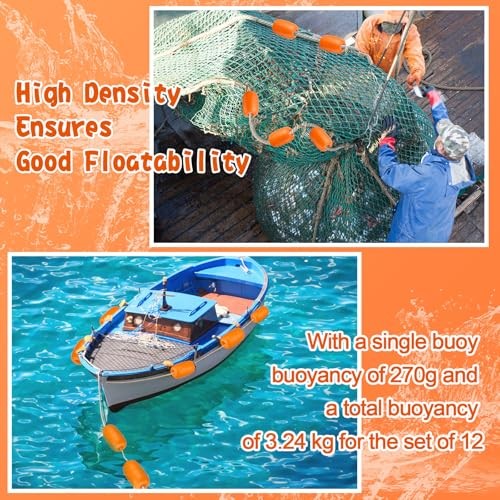 Deep Water Fishing Float 4.72 x 2.75 » Heavy Duty Pool Buoy Float 12 Orange