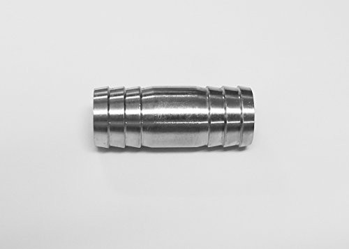 Vacuum Hose Connector, Straight Barb OD= 22mm (0.88&Prime;) Straight Barb-Stainless