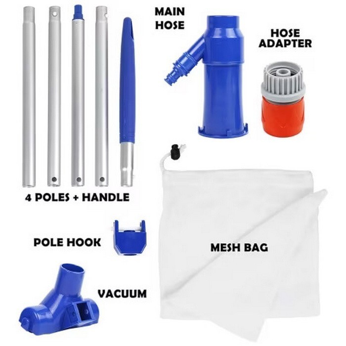 Swimming Pool Hot Tubs Spa Jet Vac Vacuum 5 Section Pole Pool Cleaner Portable