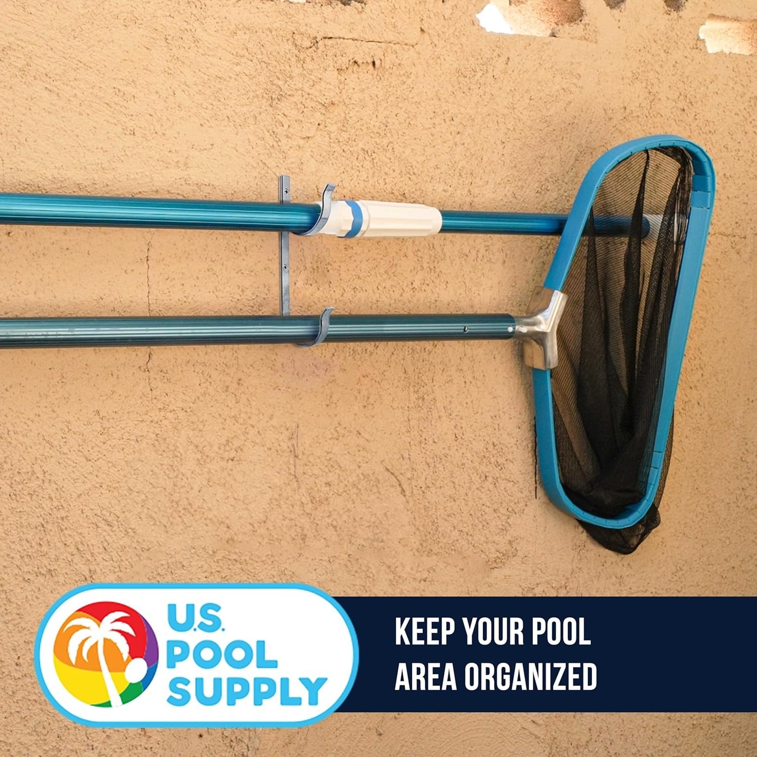 Pool Pole Hanger – 2 Aluminum Pool Hooks for Poles – Equipment Fence Hook for…