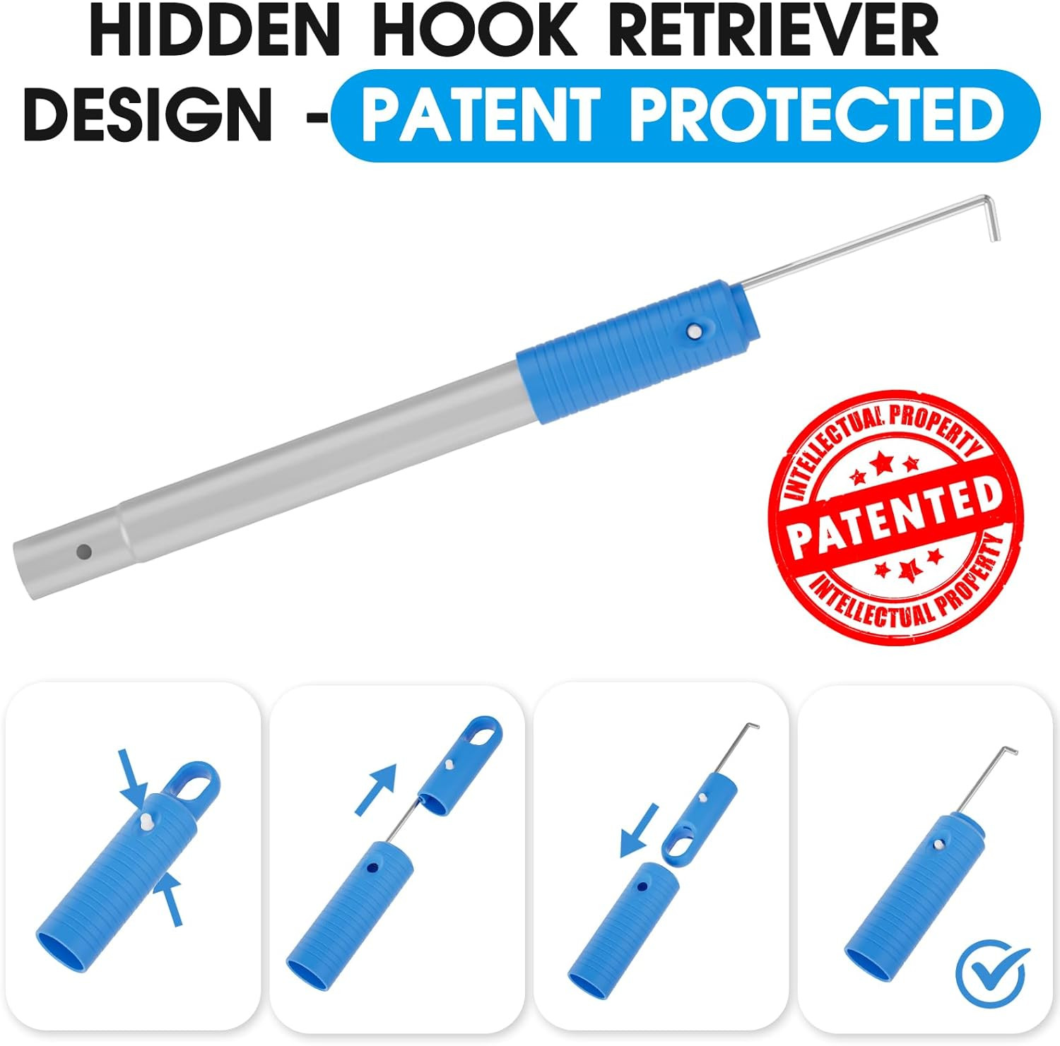 2 in 1 Multifunctional Pool Brush with 10 FT Poles – 17.5 » Heavy Duty Swimming