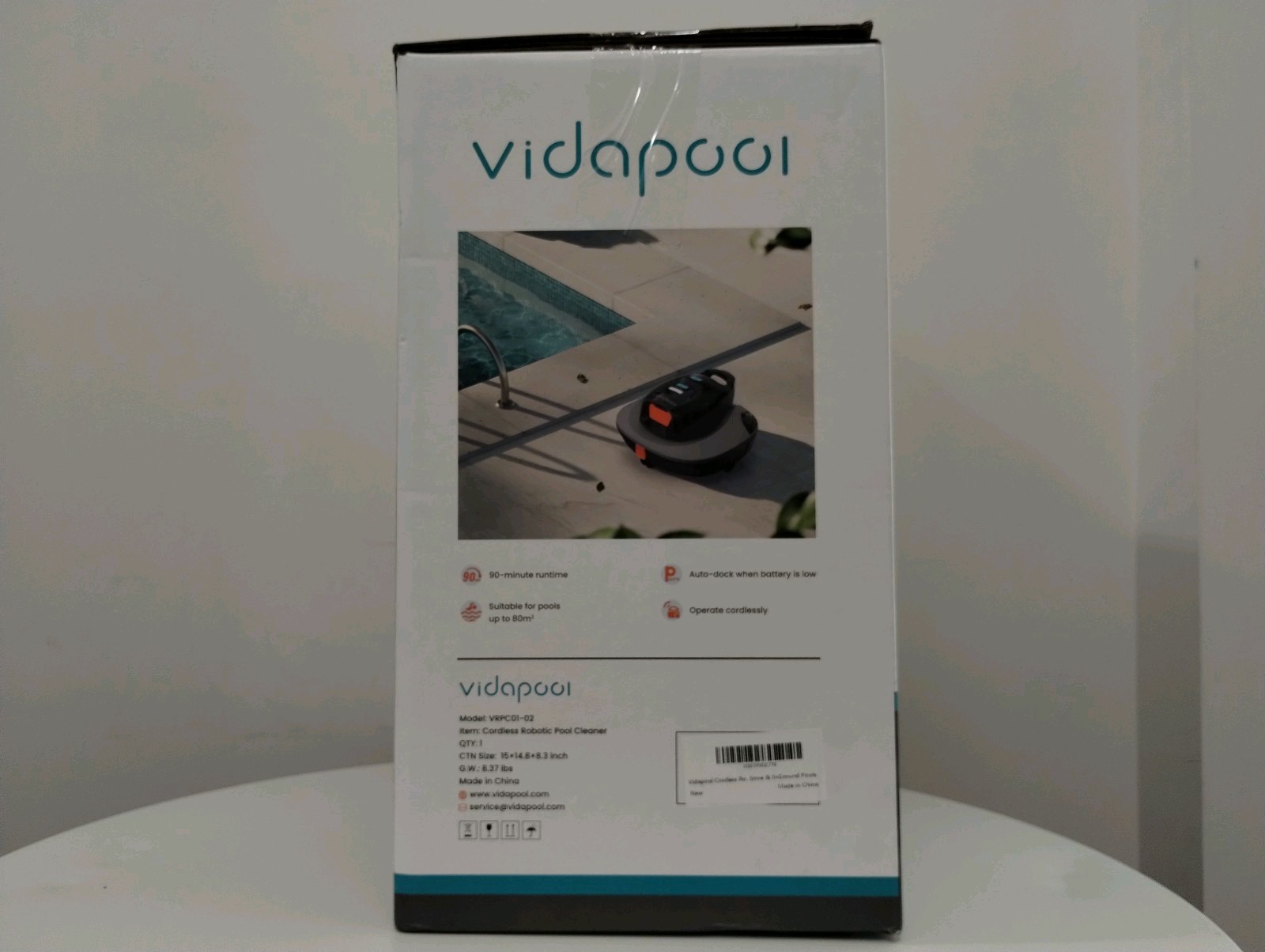 Vidapool Cordless Robotic Pool Vacuum Cleaner Portable Fast Charge Self-Parking