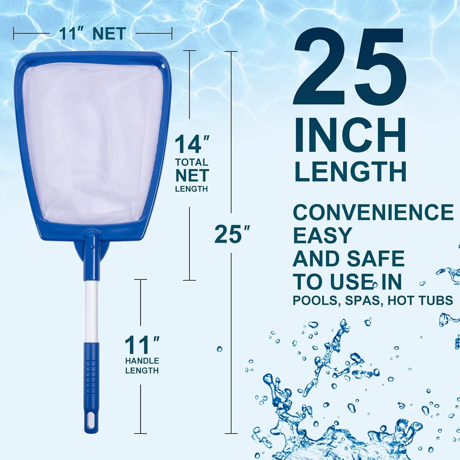 Tub Skimmer Net Handheld, Professional Pool, Spa, Pound Skimmer Net with
