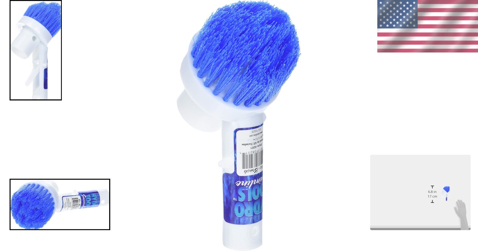HYDROTOOLS Corner & Step Vac Brush | Versatile Pool Cleaning Tool, 6.9&Prime;L Size