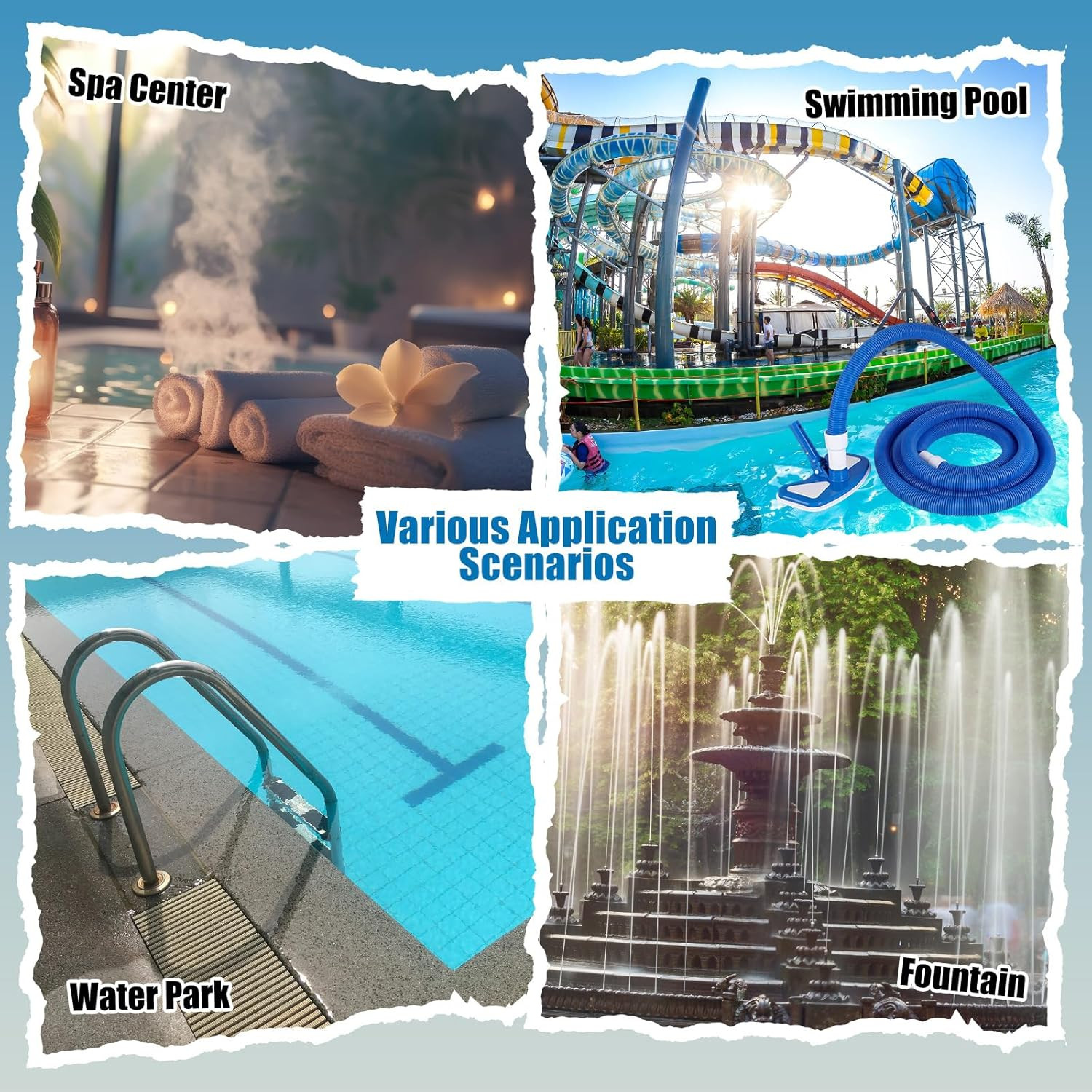 4 Pcs Pool Cleaning Kit 4-In-1 Maintenance Tools for Above Ground Pools