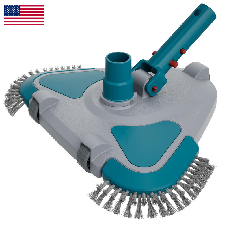 Poolwhale Upgrade Pro Weighted Triangular Pool Rotative Vacuum Head Brush Ez