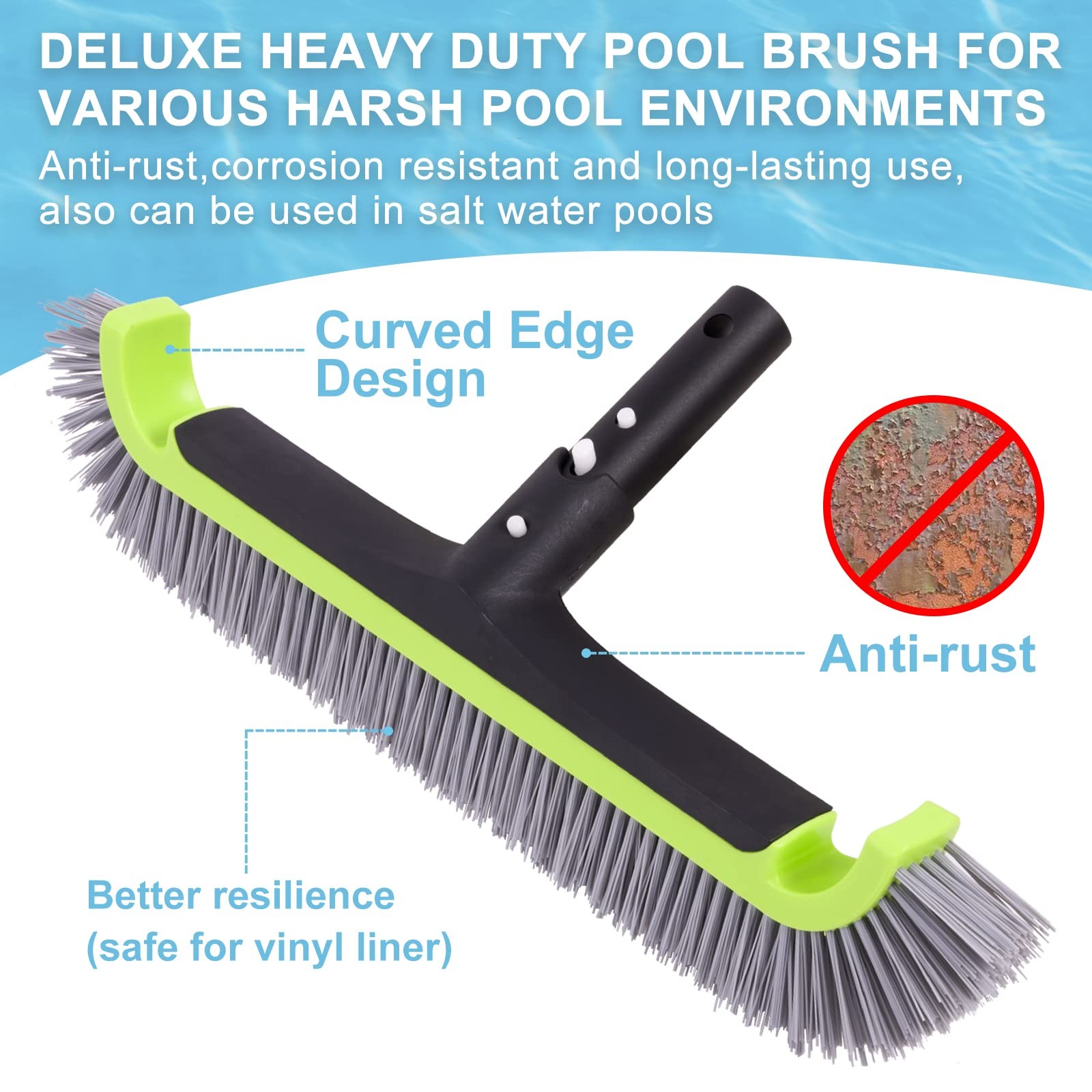 Deluxe Swimming Pool Cleaning Kit Including Rubber Edge Skimmer Net,17.5&Prime; Poo…