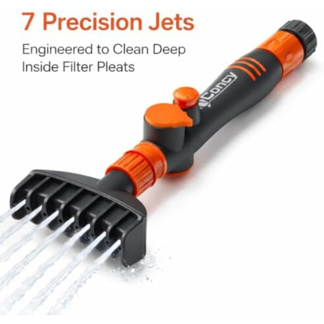 Pool Filter Cartridge Cleaner Wand Hose Attachment 7 Jet Spa Hot Tub Clean Brush
