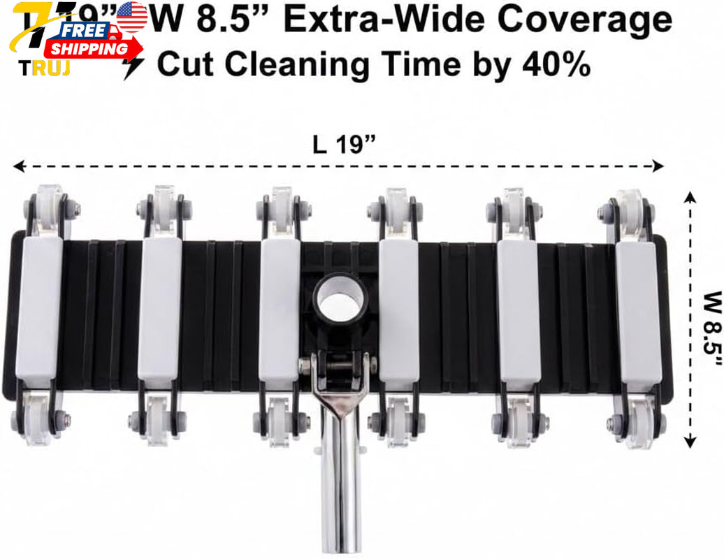 19&Prime; Commercial Weighted Pool Vacuum Head 12-Wheel Professional Manual Cleaner