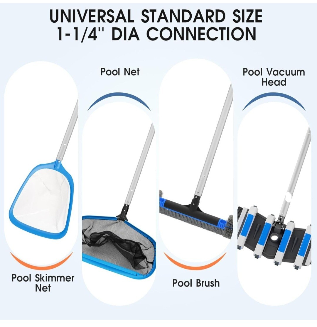 15 FTHeavy Duty Pool Pole, Prime Telescopic Aluminum Standard Pole with…