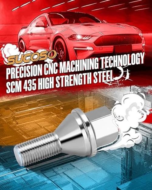 12×1.25 OEM Lug Bolts Fit for 17mm Hex M12x1.25 for Renegade(Chrome Lug Bolts)