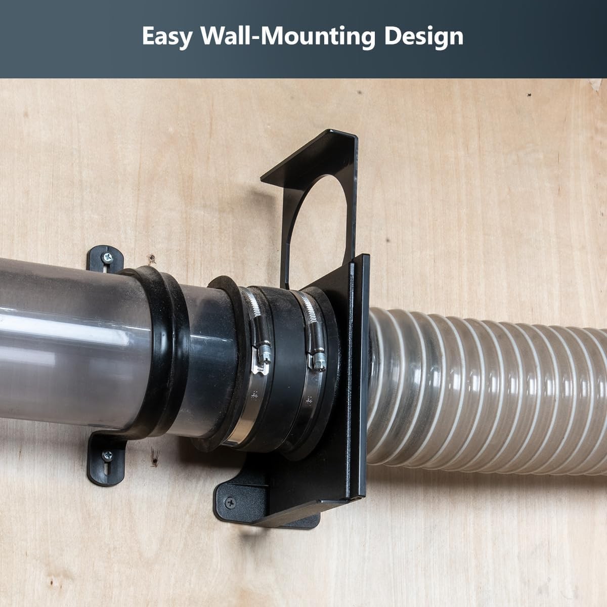 POWERTEC 70358-P4 4&Prime; Wall Mounting Threaded Blast Gate w/ Bracket Dust Coll.