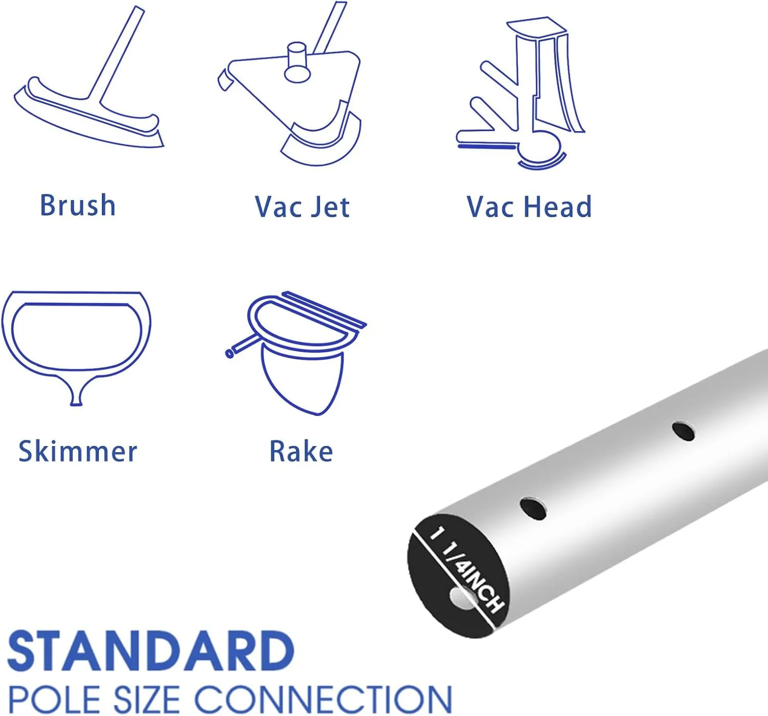 Poolvio 15 FT Telescopic Pool Pole – Adjustable 3 Piece Aluminum Pool Skimmer Po