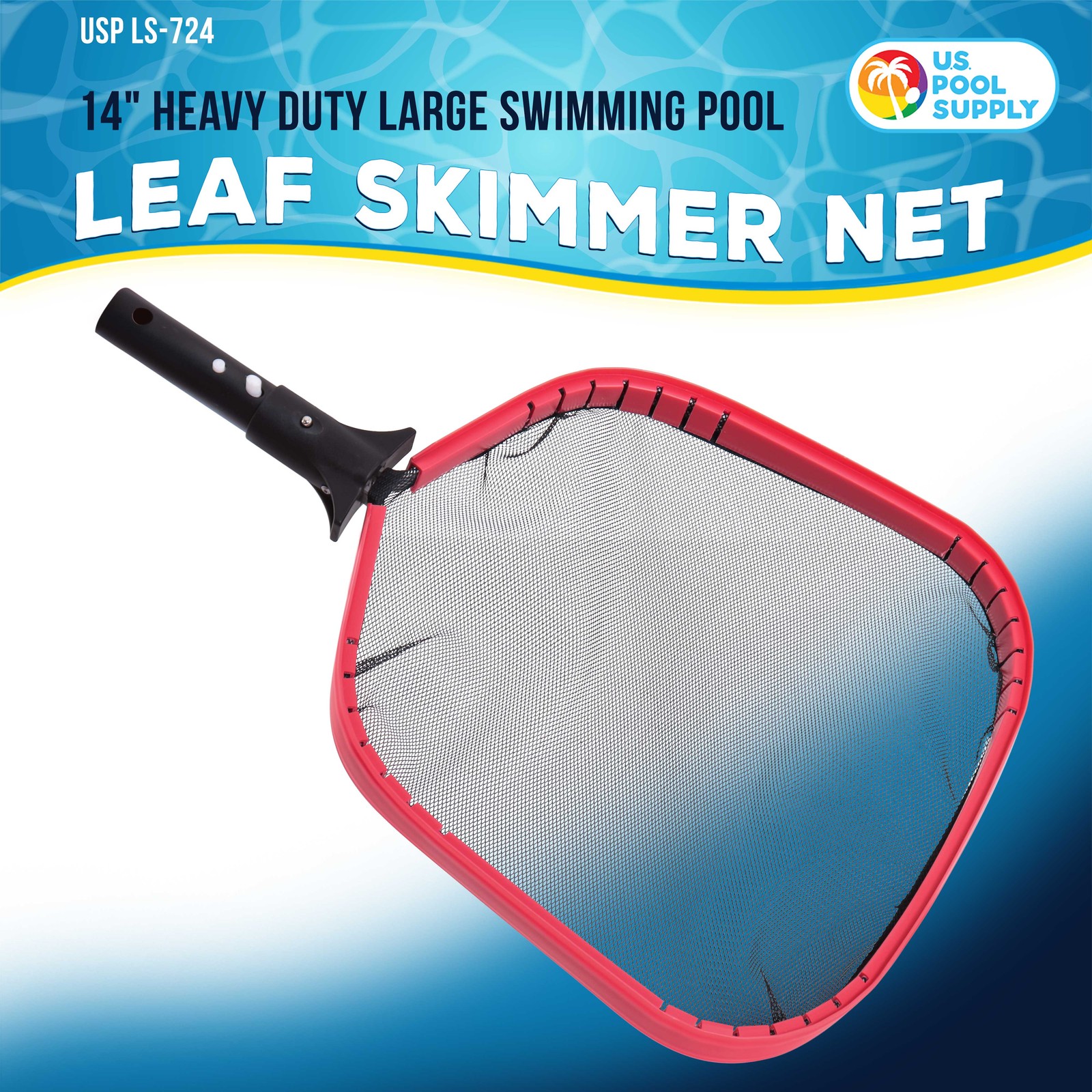 Heavy Duty Large Swimming Pool Leaf Skimmer Net, Aluminum Frame, Cleaning Debris