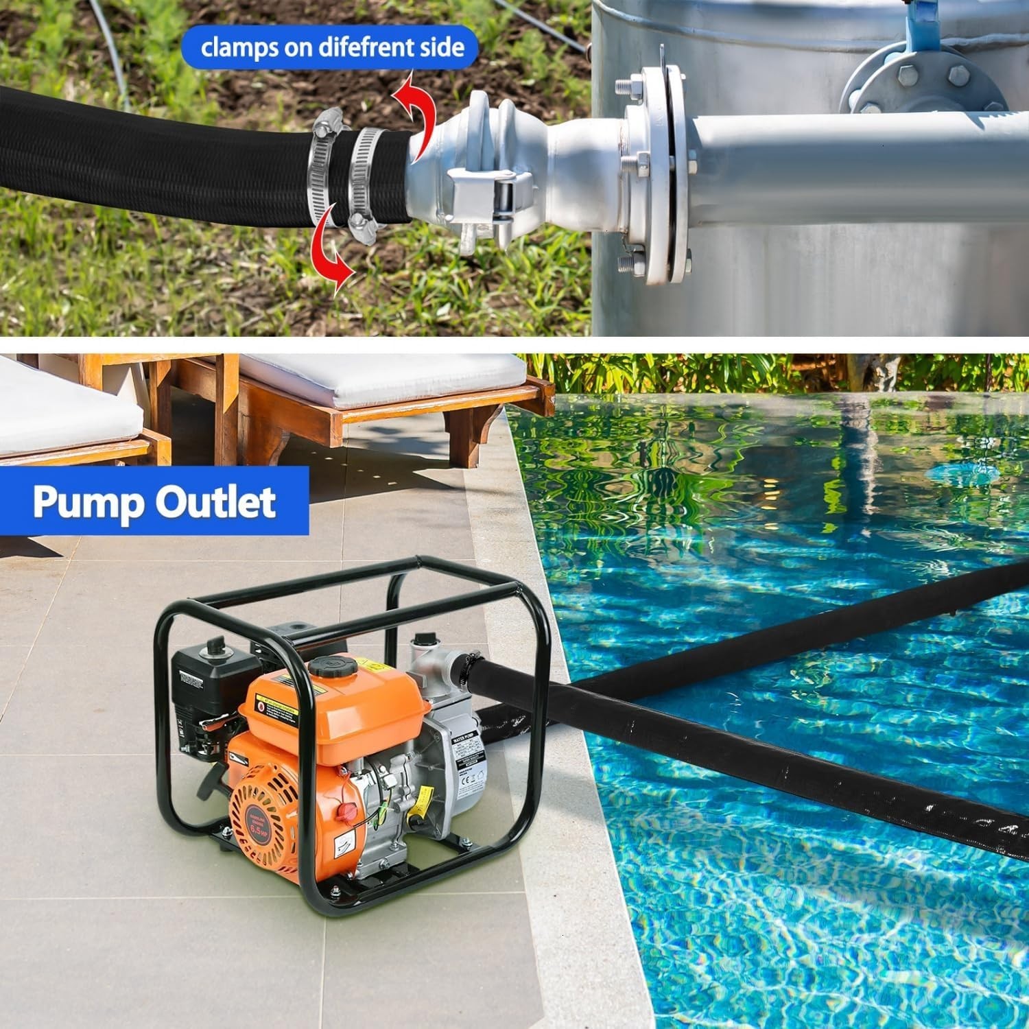 Versatile 50FT PVC Swimming Pool Backwash Hose – Effortless Drainage Setup