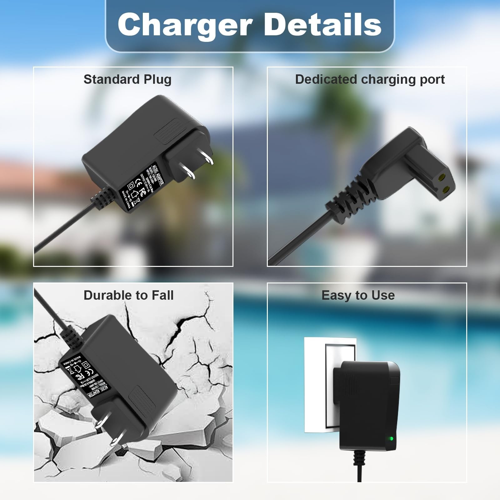 12.6V Pool Vacuum Charger Compatible with Aiper Seagull Cleaner 600 800 1000 150