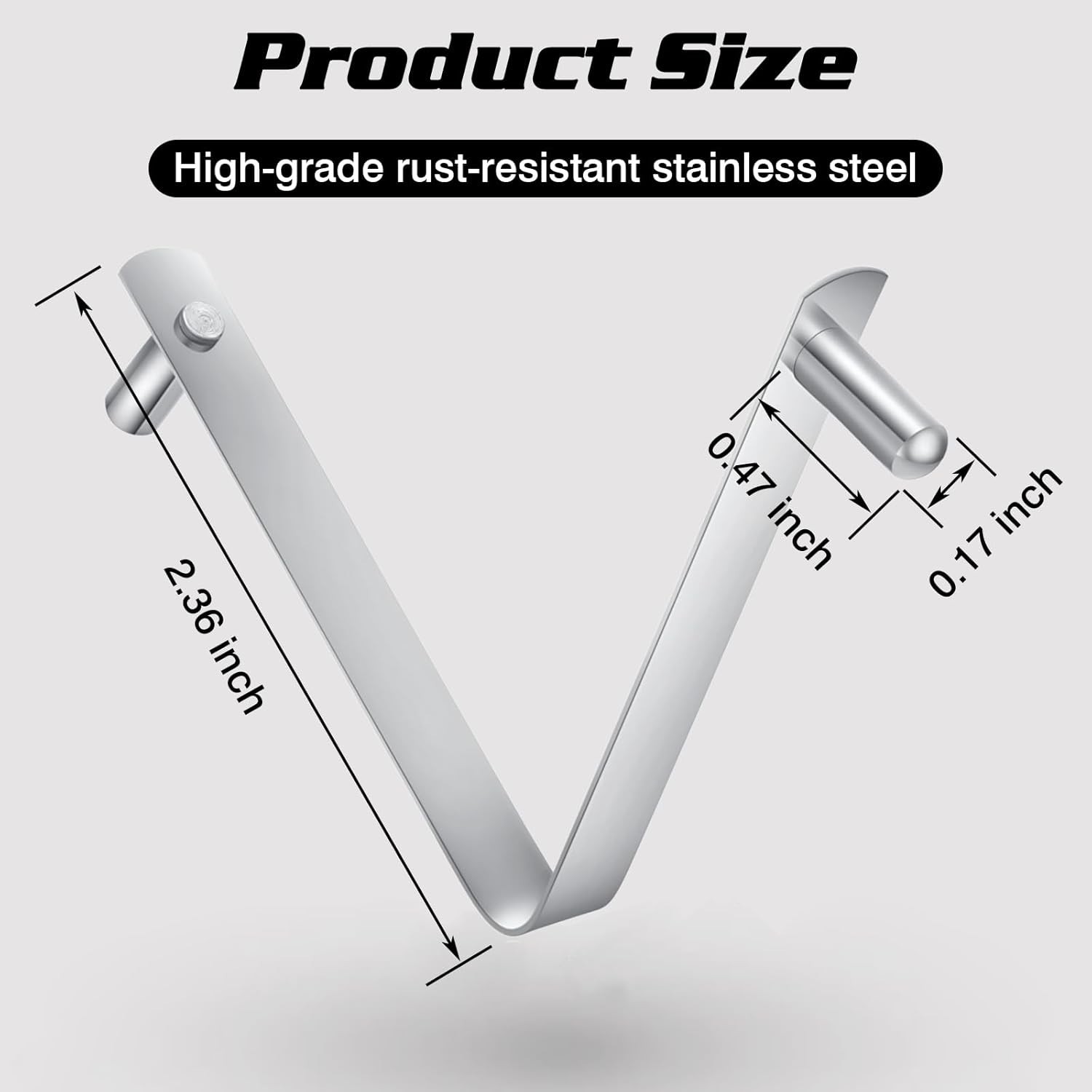 5PCS Pool Pole Clips, V-Shaped Stainless Steel Brush Clips