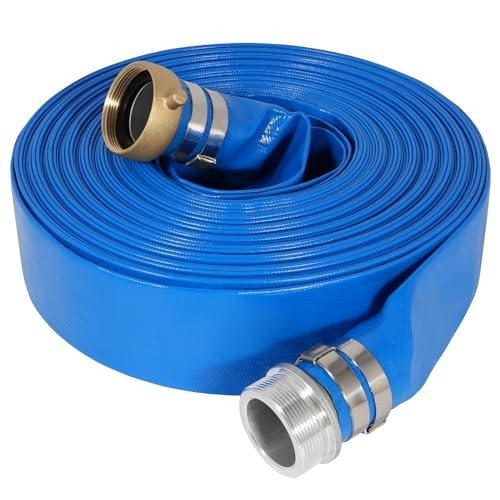 1.5&Prime; x 50ft Heavy Duty Backwash Hose for Swimming Pools – Durable PVC Drain Hose