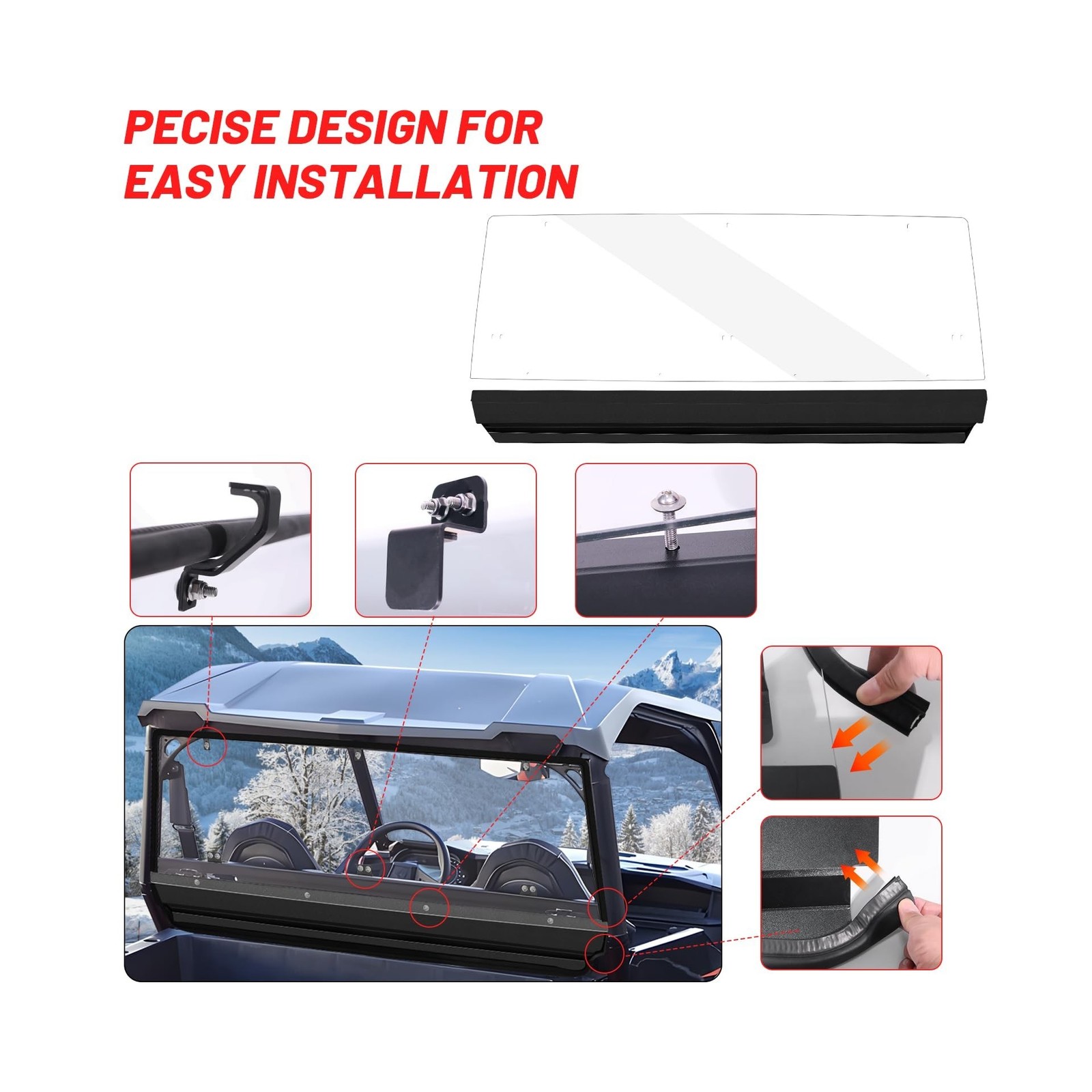 StarknightMT General 1000 Rear Windshield Back Window Compatible with Polaris…