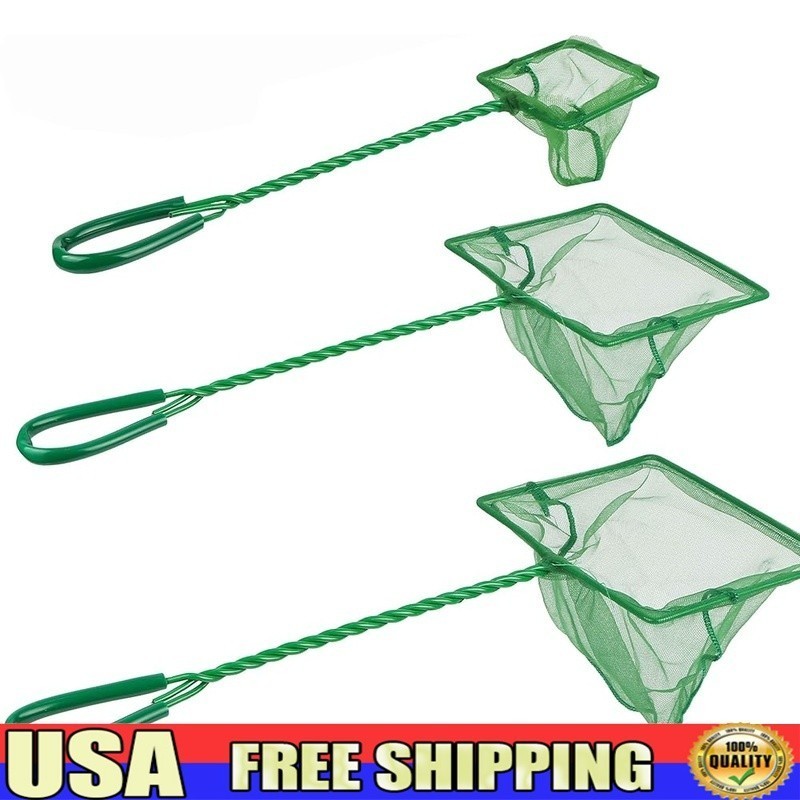 3 Pack Fish Net Soft Nylon Mesh Aquatic Pet Handling Debris Skimmer Helper New
