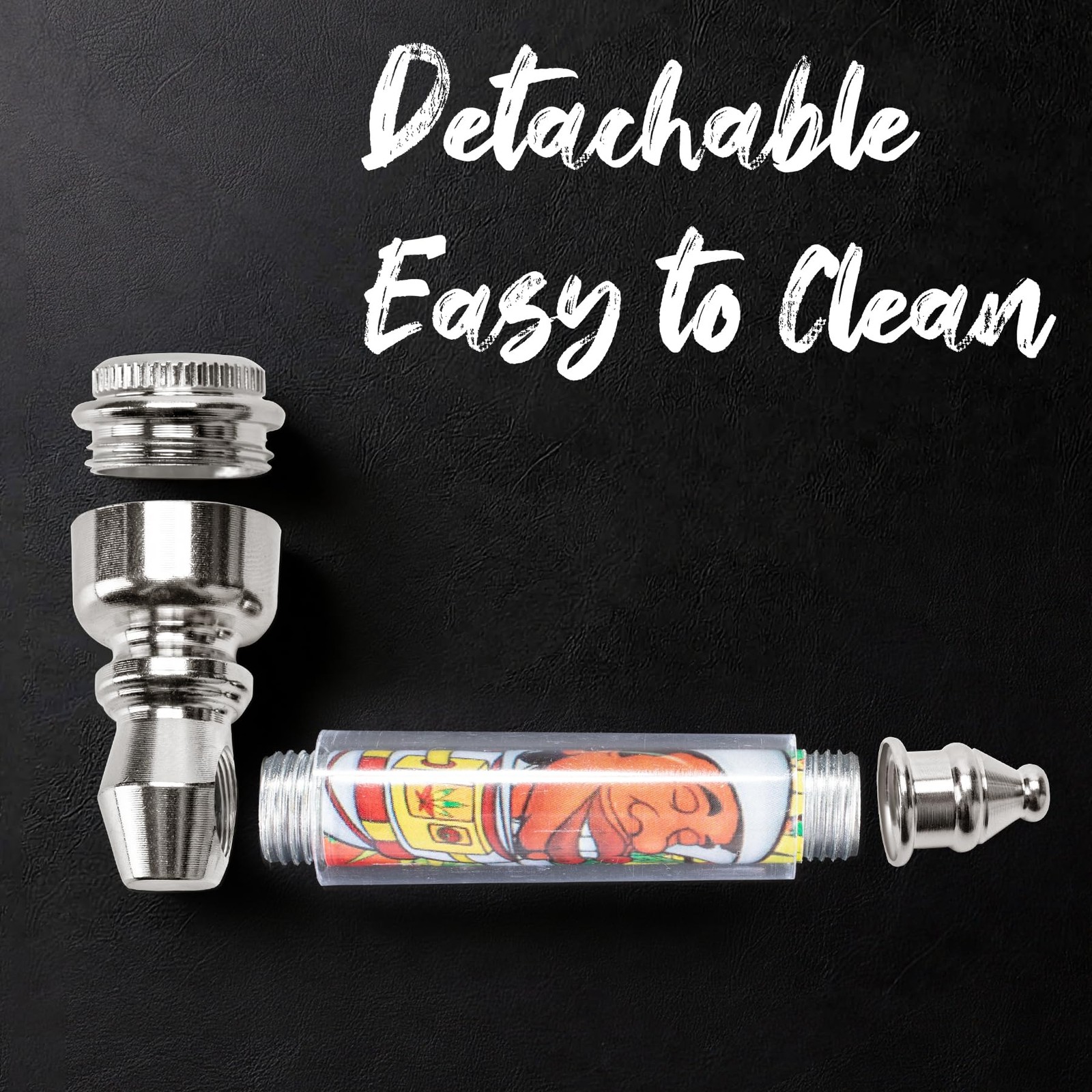 SPIPER Tobacco Pipe Set –Portable Travel Kit with Bottle, Steel Metal