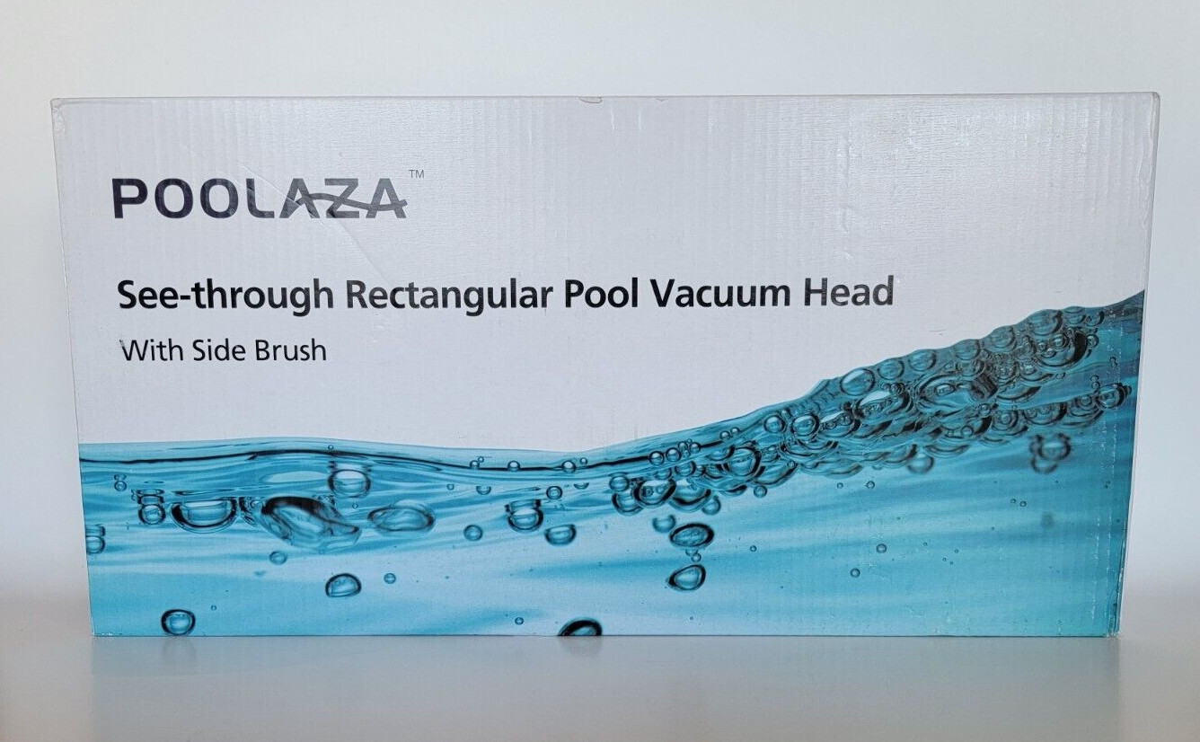 Poolaza See Through 14&Prime; Rectangular Weighted Pool Vacuum Head w/ Side Brushes
