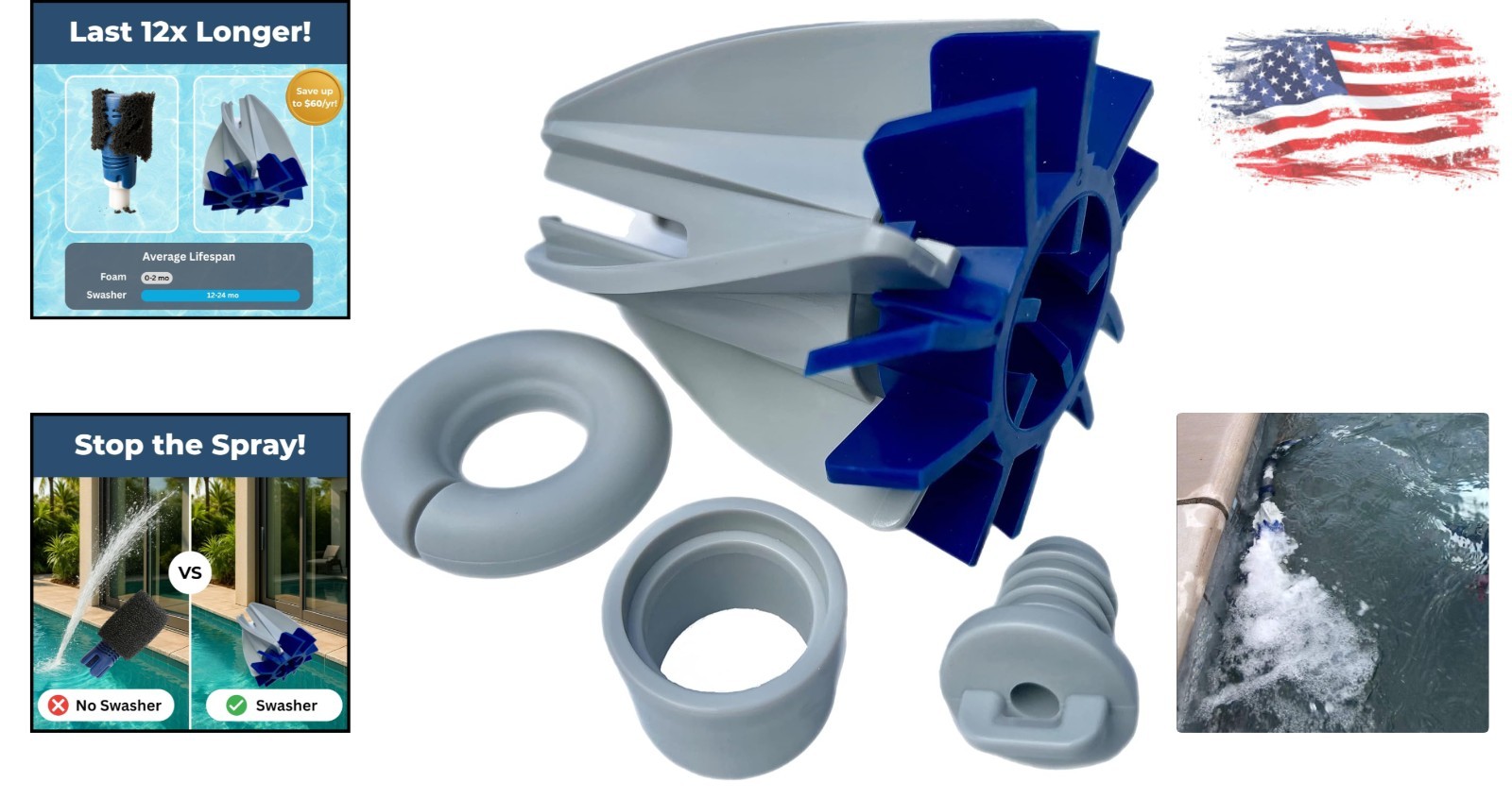Long-Lasting No-Spray Replacement for Polaris 180, 280, 360, 380 Pool Cleaners