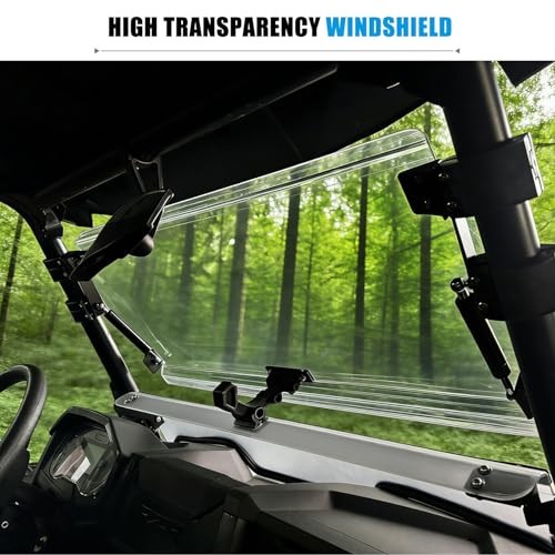 2PCS 3-IN-1 Flip Up Windshield Compatible with Polaris RZR 1000 XP/XP 4 1000