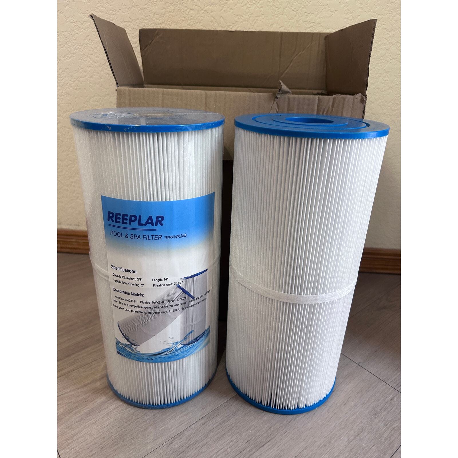Set of 2 REEPLAR R PPWK 35B Pool & Spa Filter Open Box, One still in Wrapper