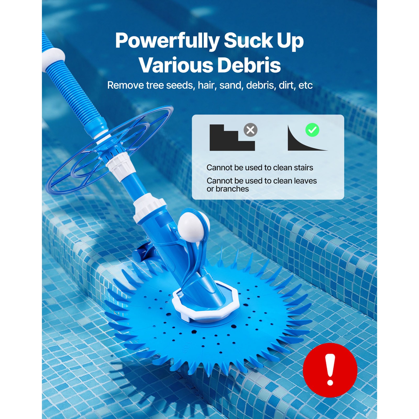 Uimoso Automatic Pool Vacuum Cleaner for In-Ground and Above-Ground Pools