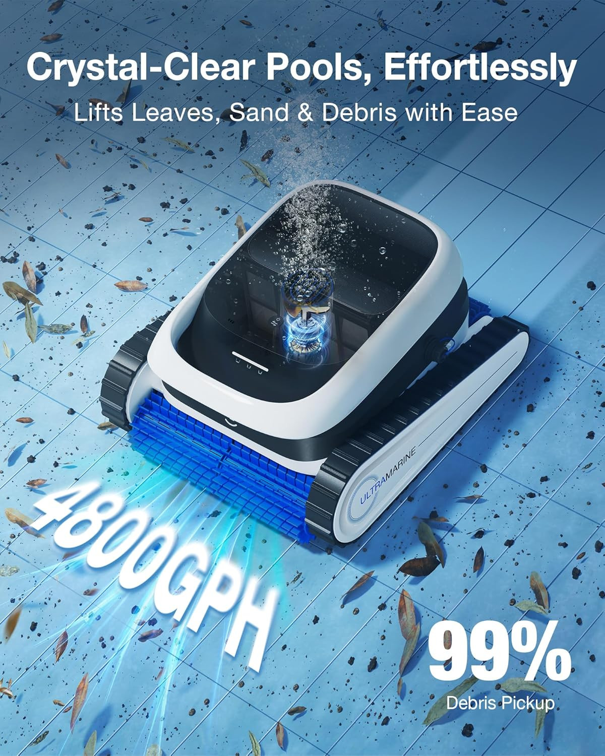 ECOVACS Ultramarine P1 Cordless Robotic Pool Vacuum for Inground & above Ground