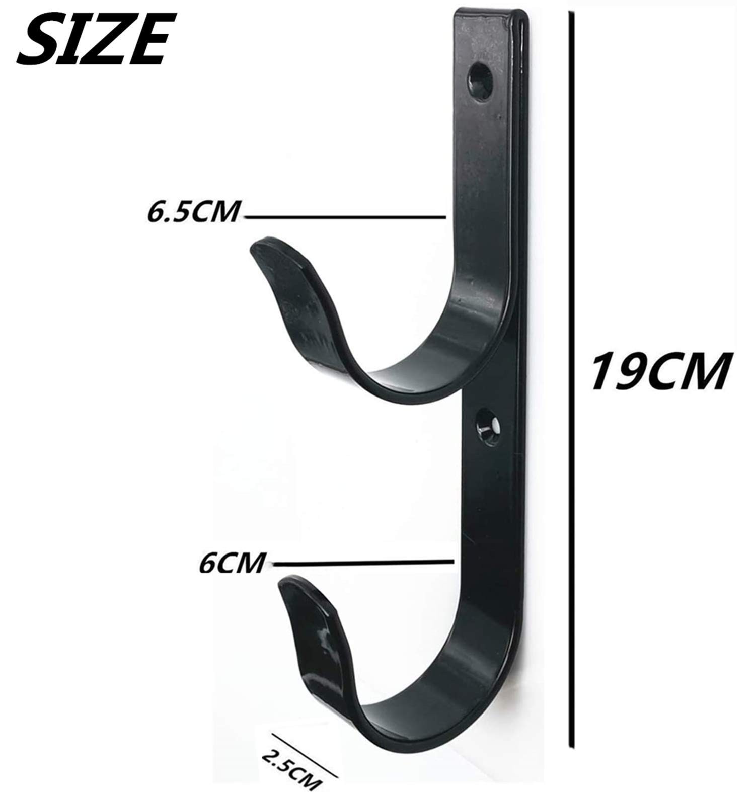 4 PCS Set Wide Pool Pole Hangers Heavy Duty Black Aluminium Holder Hooks with…