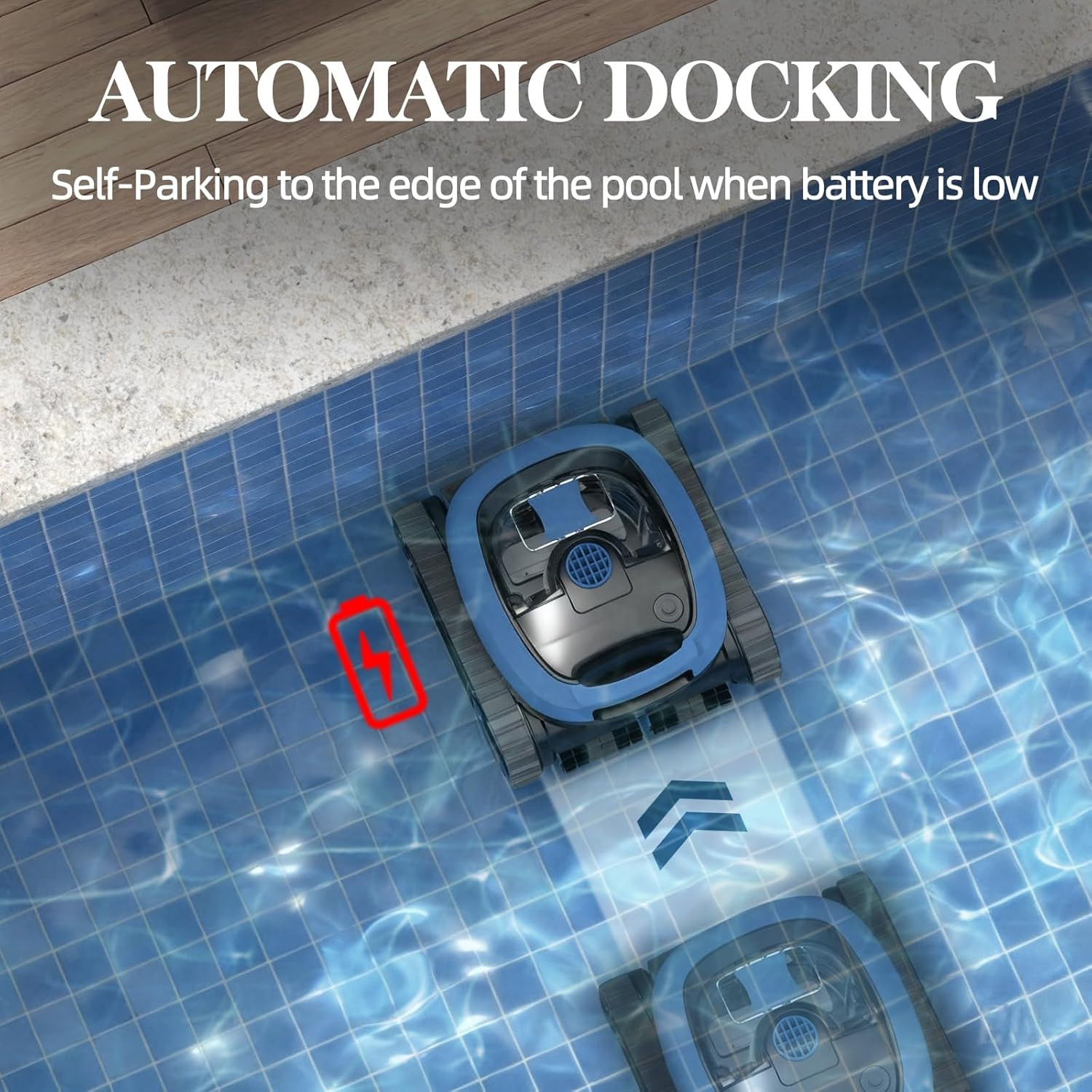 Robotic Pool Vacuum, 3-In-1 Cordless Pool Cleaner for Inground & above Ground Po