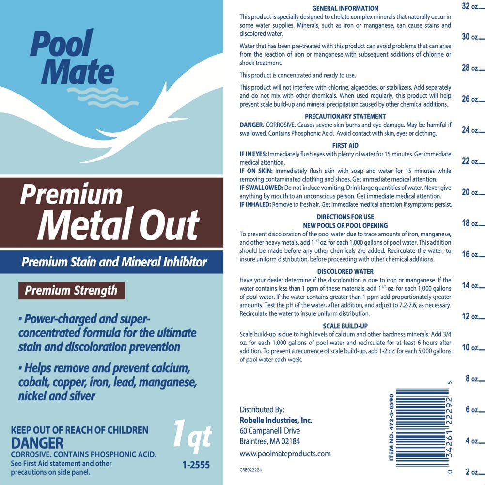 Pool Mate 1-Quart 2-Pack Premium Metal Out Stain and Mineral