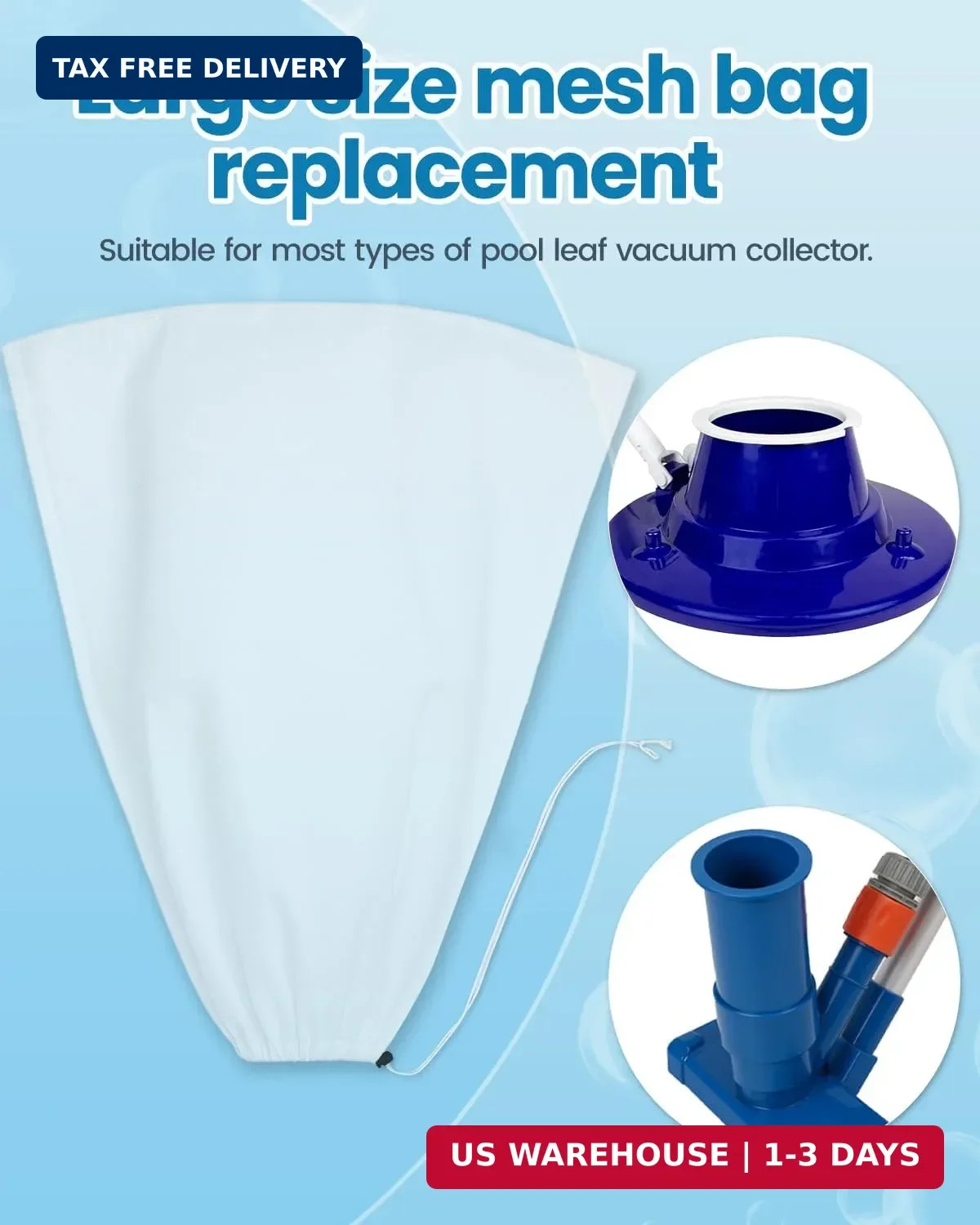 Large Size Pool Vacuum Bag Replacement 4PCS – 24x18in Fine Mesh Pool Vacuum Net