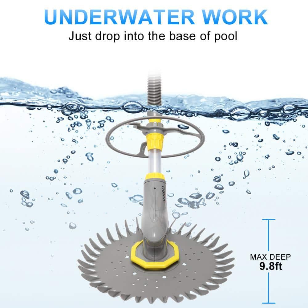VINGLI Automatic Suction Side Pool Vacuum In Ground and Above Ground Pool Grey