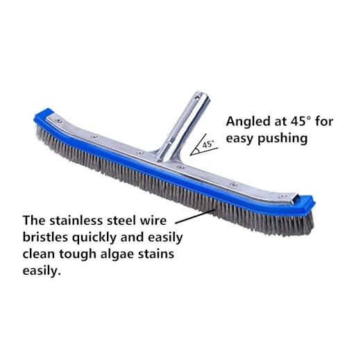Swimming Pool Brush for Cleaning Pool Walls,Tiles & Floors,Heavy Duty Silver