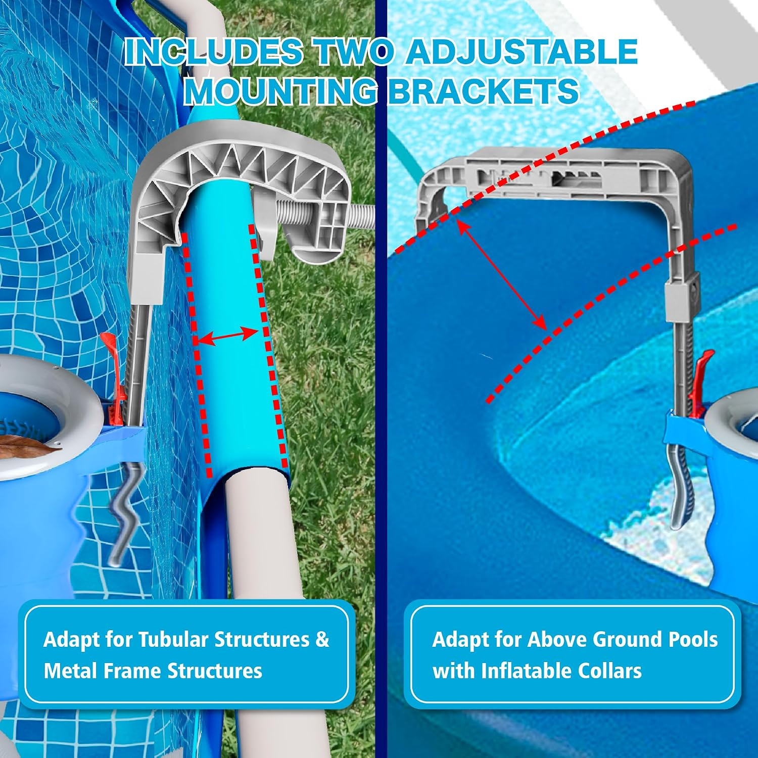 Above Ground Pool Skimmer with 5 Skimmer Socks, Wall Mount Surface Skimmer with