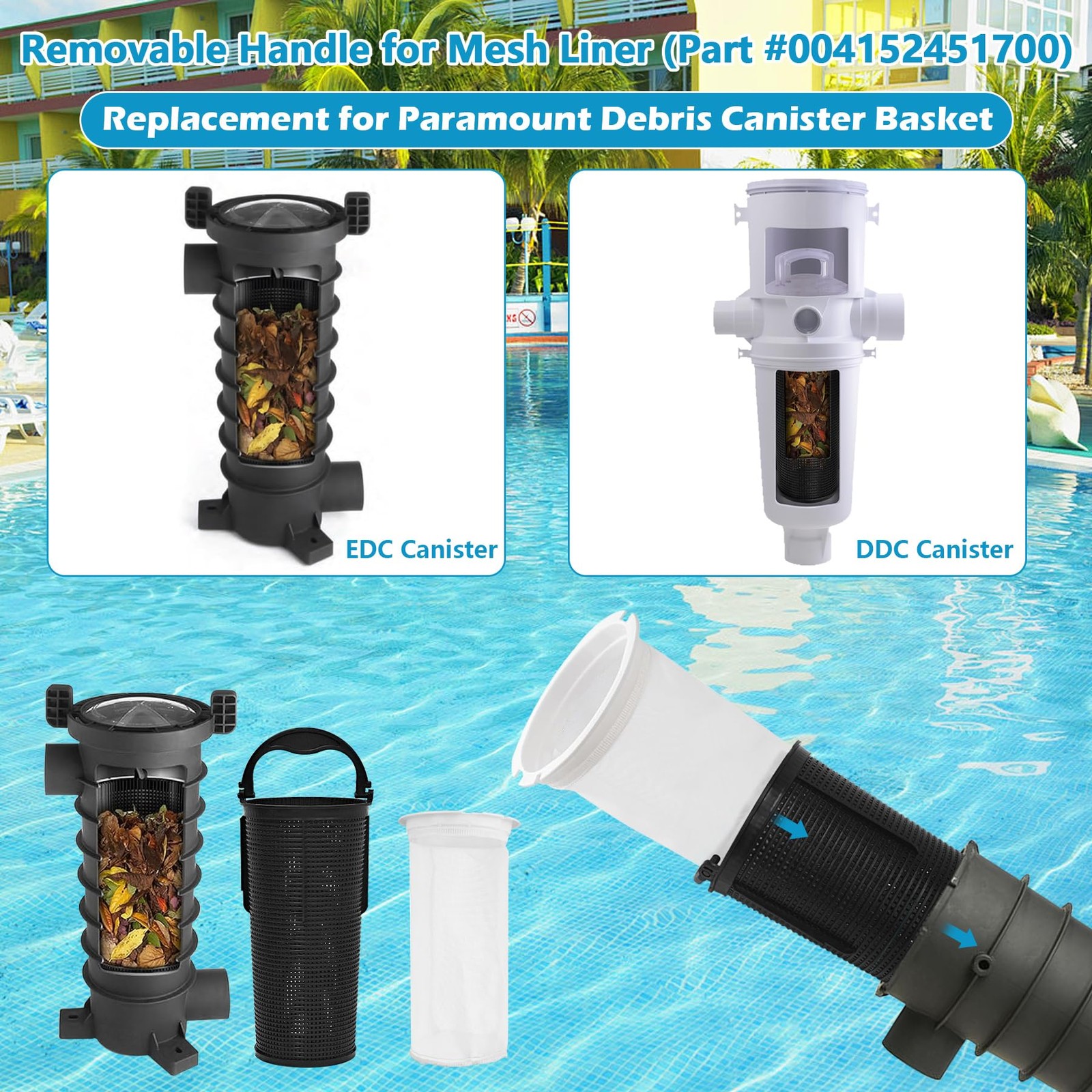 Debris Canister Basket & Fine Mesh Bag Combo for Paramount Leaf Canisters